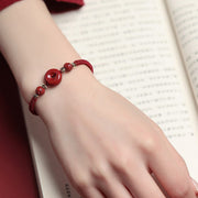 Buddha Stones Handmade Lotus Cinnabar Peace Buckle Blessing Braid Bracelet (Extra 35% Off | USE CODE: FS35) - image 4