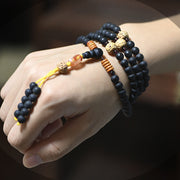 Buddha Stones Tibetan Mala Cypress Bodhi Seed Red Agate Healing Bracelet