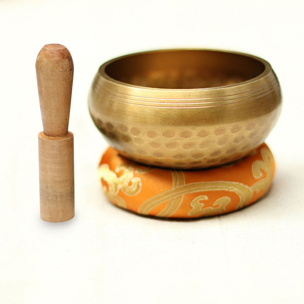 Buddha Stones Tibetan Sound Bowl Handcrafted for Relaxation and Mindfulness Meditation Singing Bowl Set