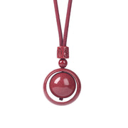 Buddha Stones Cinnabar Om Mani Padme Hum PiXiu Blessing Lucky Bead Necklace Pendant Necklaces & Pendants BS 13