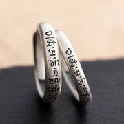 Buddha Stones 990 Sterling Silver Six True Words Om Mani Padme Hum Love Peace Ring (Extra 35% Off | USE CODE: FS35) - image 2