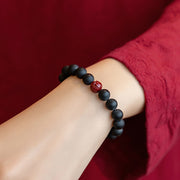 Buddha Stones Tibetan Cypress Cinnabar Lotus Healing Bracelet