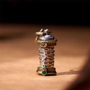 Buddha Stones Yin Yang Tower Copper Balance Rotatable Necklace Pendant Necklaces & Pendants BS 3