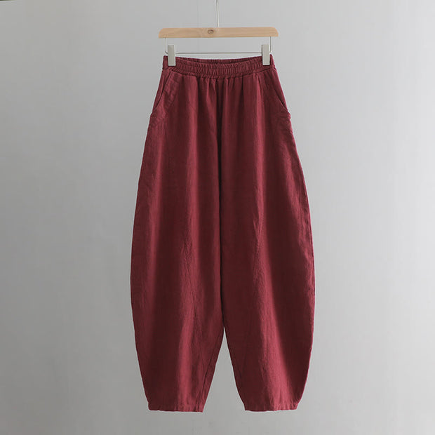 Buddha Stones Solid Color Loose Yoga Harem Pants With Pockets Harem Pants BS 40