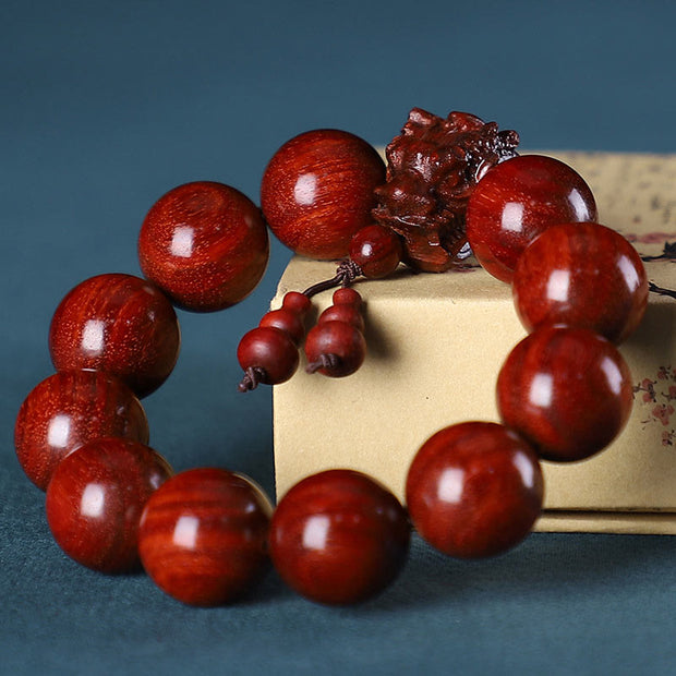 FREE Today: Maintain Healing Energy Rosewood Dragon Carved Protection Bracelet