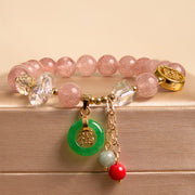 Buddha Stones Attracting Love and Protection Pink Bracelet Bangle Bundle Bundle BS 2