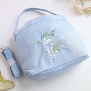 Buddha Stones Embroidery Wisteria Plum Lotus Cherry Blossom Cotton Linen Canvas Tote Crossbody Bag Shoulder Bag Handbag 9