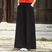 Buddha Stones Plain Wide Leg Pants Dance Women's Yoga Pants With Pockets Wide Leg Pants BS 28