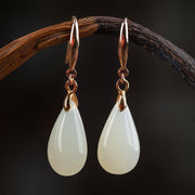 Buddha Stones Hetian White Jade Water Drop Luck Blessing Dangle Earrings (Extra 30% Off | USE CODE: FS30) - image 11