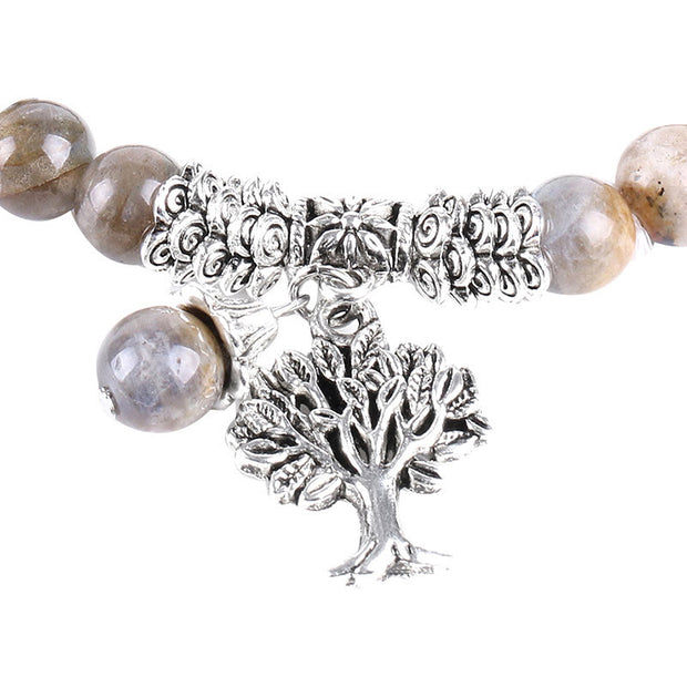 Buddha Stones Natural Gemstone Tree of Life Lucky Charm Stretch Bracelet Bracelet BS 44