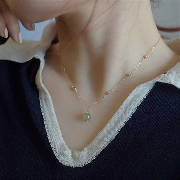 Buddha Stones 14k Gold Plated Hetian Jade Luck Beaded Necklace Pendant (Extra 35% Off | USE CODE: FS35) - image 3