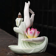 Buddha StonesTibetan Lotus Blessing Incense Burner Decoration (Extra 30% Off | USE CODE: FS30) - image 2