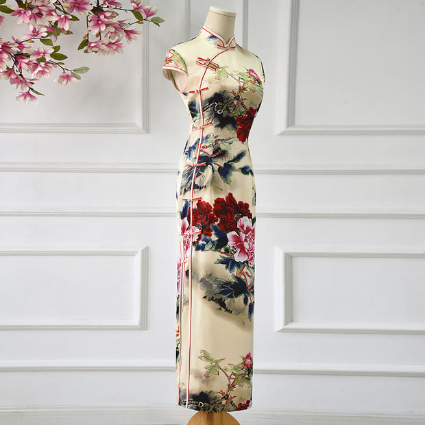 Buddha Stones Peony Flower Print Cheongsam Dress Women's Qipao (Extra 30% Off | USE CODE: FS30) - image 1