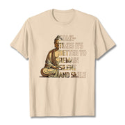 Buddha Stones Sometimes Its Better To Remain Silent And Smile Tee T-shirt T-Shirts BS Bisque 2XL