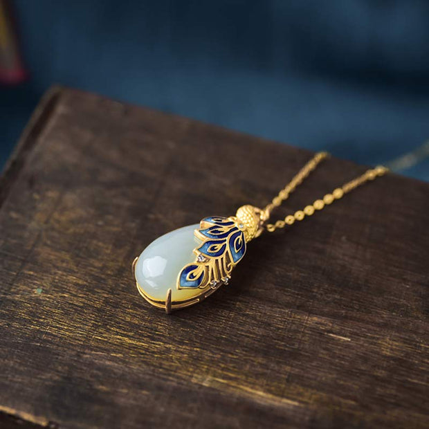 Buddha Stones Jade Peacock Copper Prosperity Necklace Pendant (Extra 30% Off | USE CODE: FS30) - image 1