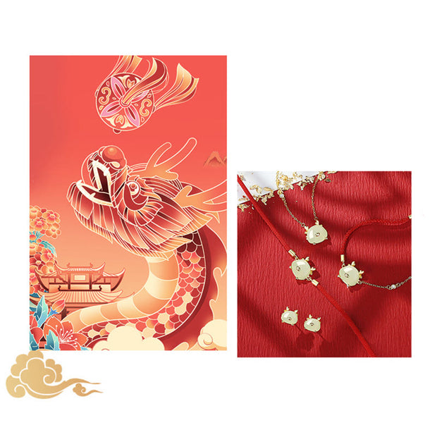 Buddha Stones 925 Sterling Silver Year of the Dragon Natural Hetian Jade Red Agate Cute Dragon Protection Success Bracelet Necklace Pendant Earrings (Extra 30% Off | USE CODE: FS30)