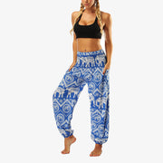 Buddha Stones Hippie Pants Baggy Boho High Waist Lounge Trousers with Pockets Women's Yoga Pants