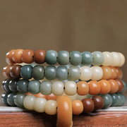 Buddha Stones 108 Mala Beads Gradient Bodhi Seed Green Tara Buddha Engraved Peace Harmony Bracelet Mala Bracelet BS 2