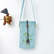 Buddha Stones Small Embroidered Flowers Crossbody Bag Shoulder Bag Cellphone Bag 11*20cm 27