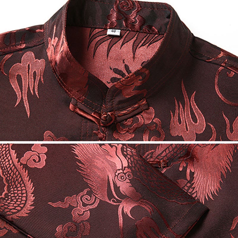 thumbnail image 2 of Men's Chinese Traditional Tang Suit - Martial Arts Long Sleeve Top With Pants Outfit 2 of 6