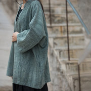 Buddha Stones Tie Dye Lace-up Design Coat Zen Meditation Open Front Top Jacket 23