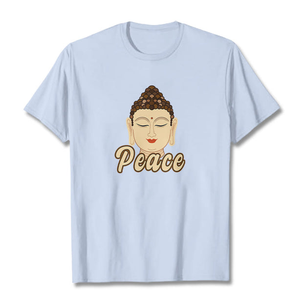 Buddha Stones Peace Buddha Tee T-shirt T-Shirts BS LightCyan 2XL
