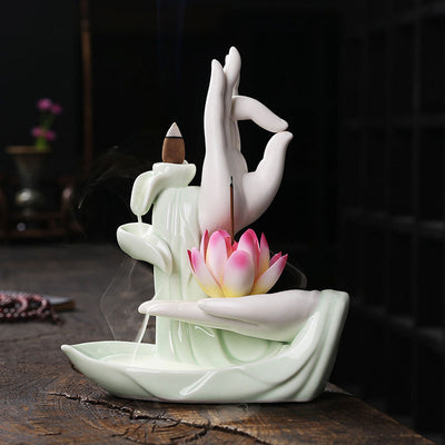 Buddha StonesTibetan Lotus Blessing Incense Burner Decoration (Extra 30% Off | USE CODE: FS30) - 1 - image 0