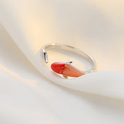 Buddha Stones Koi Fish Copper Balance Luck Adjustable Ring