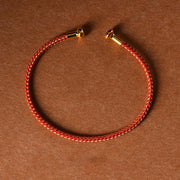 Buddha Stones Simple Design Handmade Luck Braid String Cuff Bracelet