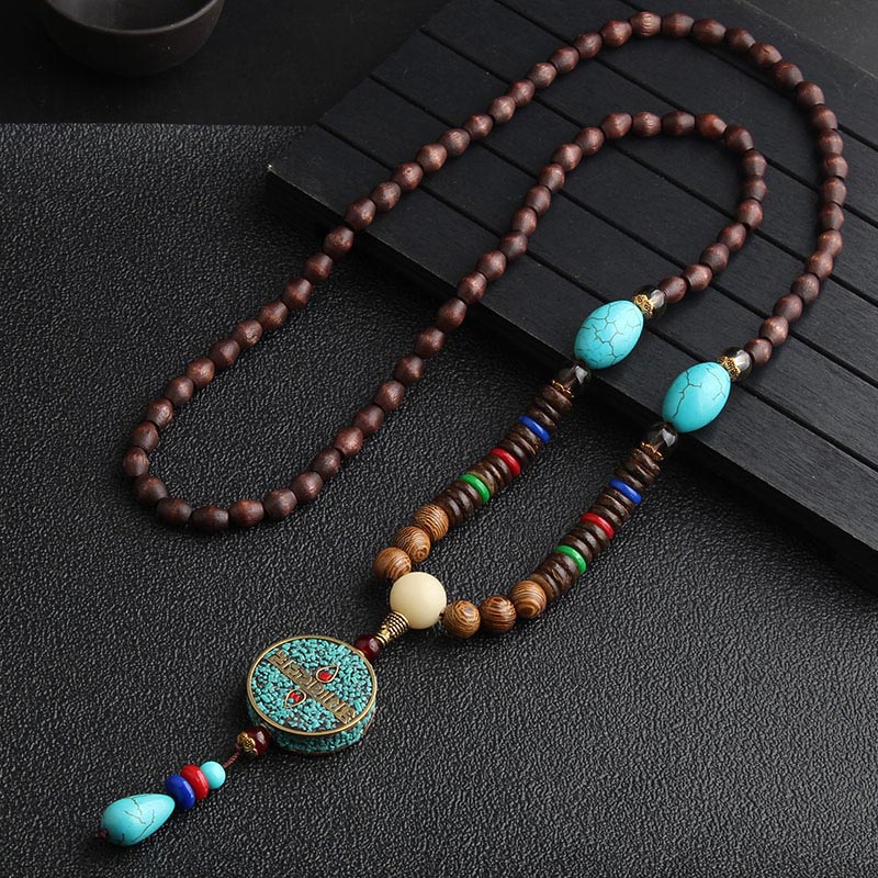 Prosperous Healer Mala (Full store 108-Beads) - Tibetan Agate (Dzi Agate) ~ Turquoise ~ Protection ~ Prosperity ~ Wellbeing