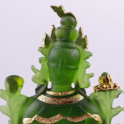 Buddha Stones Bodhisattva Green Tara Handmade Liuli Crystal Art Piece Protection Home Office Statue Decoration