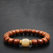 Buddha Stones Tibetan Yak Bone Om Mani Padme Hum Strength Bracelet Bracelet BS 6