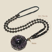Buddha Stones Natural Gold Sheen Obsidian Rainbow Obsidian Dragon Strength Necklace Pendant (Extra 35% Off | USE CODE: FS35) - image 19