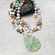 Buddha Stones Natural Ocean Picasso Jasper Beaded Healing Neckace Bracelet BS 4