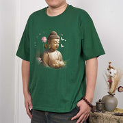 Buddha Stones Lotus Butterfly Meditation Buddha Tee T-shirt