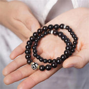Buddha Stones Tibet Ebony Wood Dzi Bead Balance Double Wrap Bracelet Bracelet BS 14-16cm(Double Wrap)