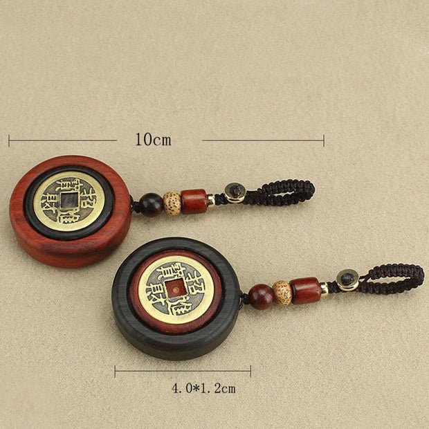 FREE Today: Attract Wealth Copper Coin Ebony Wood Red Sandalwood Key Chain Decoration FREE FREE 10