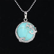 Buddha Stones Chinese Dragon Natural Quartz Crystal Healing Energy Necklace Pendant Necklaces & Pendants BS Turquoise