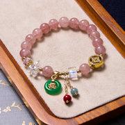Buddha Stones Attracting Love and Protection Pink Bracelet Bangle Bundle