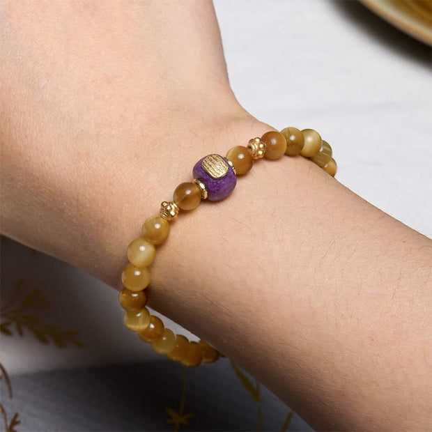 Buddha Stones Tiger Eye Bead Fortune Protection Bracelet