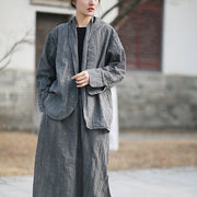 Buddha Stones Solid Color Tie Dye Long Sleeve Zen Meditation Open Front Jacket