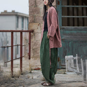 Buddha Stones Tie Dye Lace-up Design Coat Zen Meditation Open Front Top Jacket 20