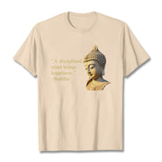 Buddha Stones A Disciplined Mind Brings Happiness Buddha Tee T-shirt T-Shirts BS Bisque 2XL