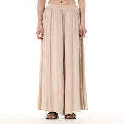Buddha Stones Solid Color Loose Modal Wide Leg Pants With Pockets 13