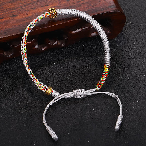 Buddha Stones Om Mani Padme Hum Protection Luck String Bracelet