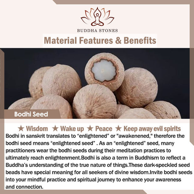 Buddha Stones Bodhi Seed Bead Lotus Blessing Charm Bracelet Mala Bracelet BS 16