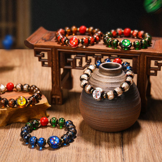 Buddha Stones Tibetan Five God of Wealth Thangka Liuli Glass Bead Chinese Zodiac Protection Bracelet (Extra 35% Off | USE CODE: FS35) - image 1