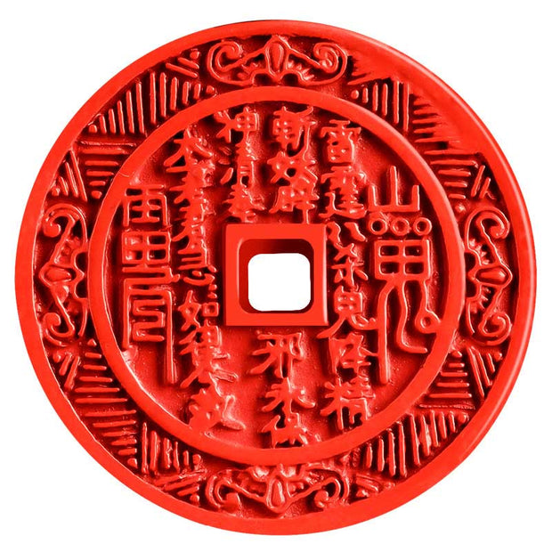 Buddha Stones Natural Cinnabar Mountain Ghosts Spend Money Bagua Design Blessing Necklace Pendant Necklaces & Pendants BS 9