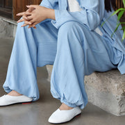 Buddha Stones Casual Plain Loose Women's Linen Pants With Pockets