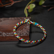 Buddha Stones Tibet Handmade Five Color Thread Protection Braid String Bracelet Bracelet BS 1